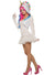 White Velvet Women's Unicorn Costume Jacket with Rainbow Mane