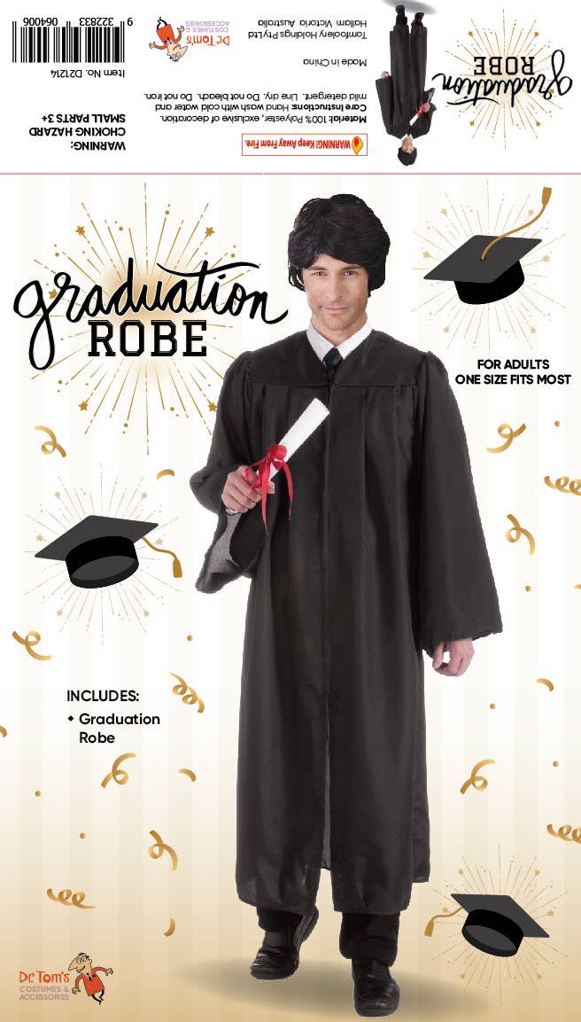 Classic Black Graduation Robe Adults Costume