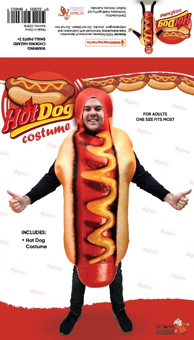 Hot Dog Adults Funny Fancy Dress Costume