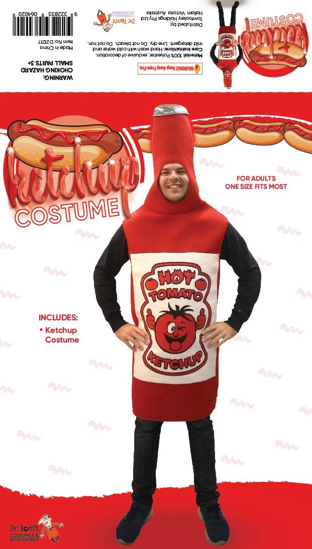 Hot Tomato Ketchup Bottle Adults Costume