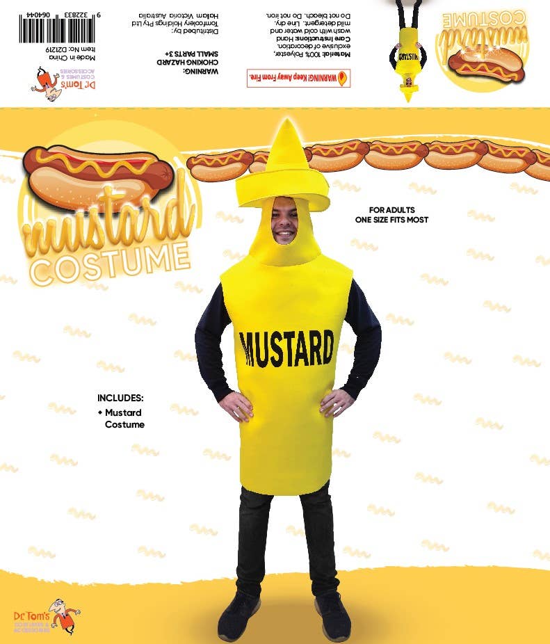 Hilarious Yellow Mustard Bottle Adults Fancy Dress Costume