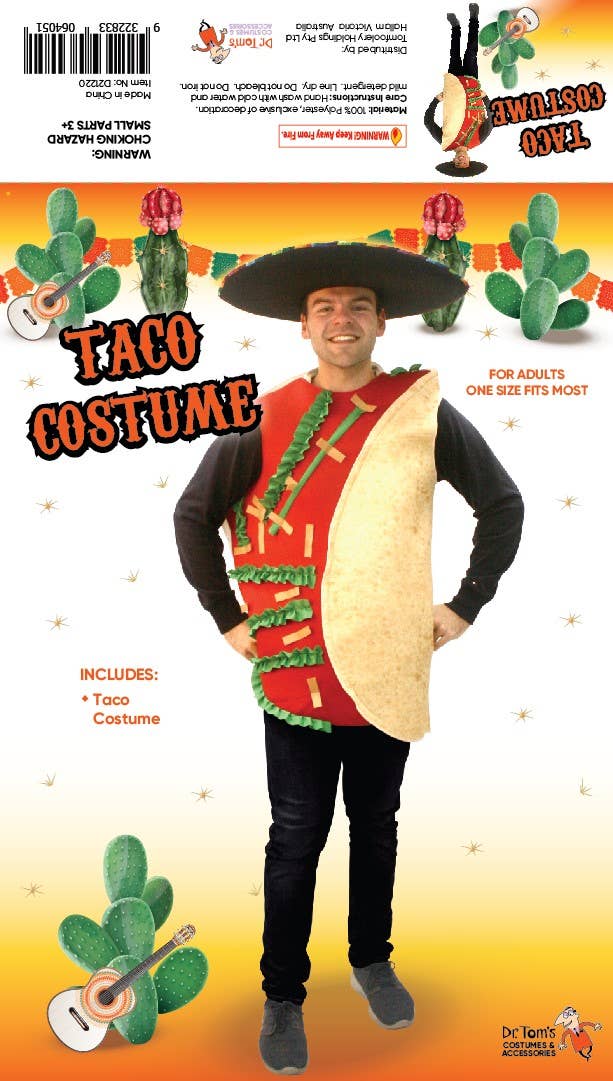 Oversized Stuffed Taco Adults Dress Up Costume