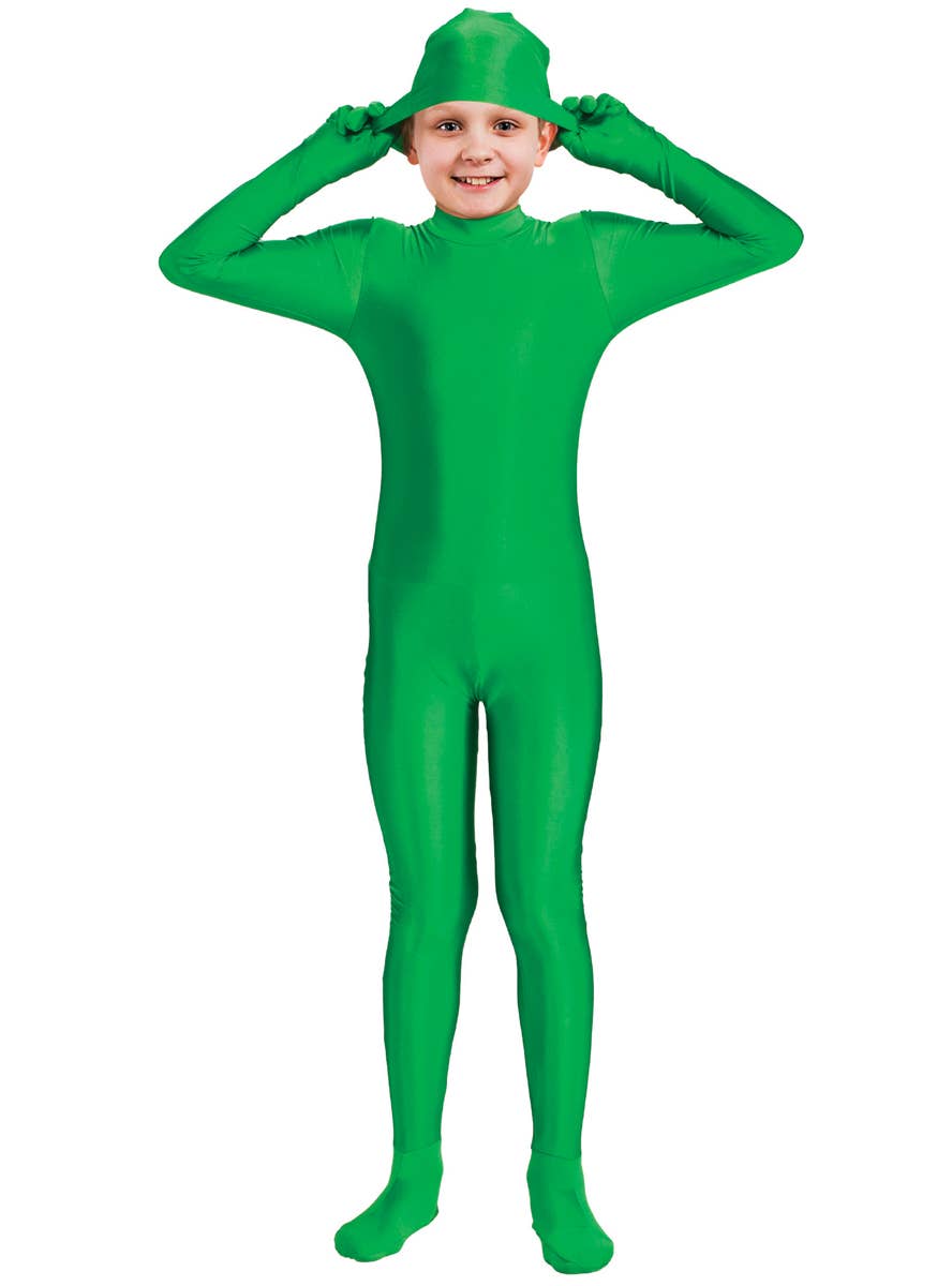Teen Boys Green Second Skin Suit Costume - Alternate Image
