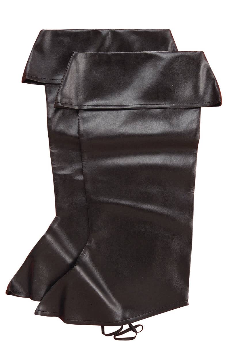 Black Leather Look Pirate Boot Covers