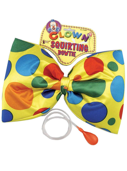 Novelty Water Squirting Yellow Polkadot Clown Bowtie