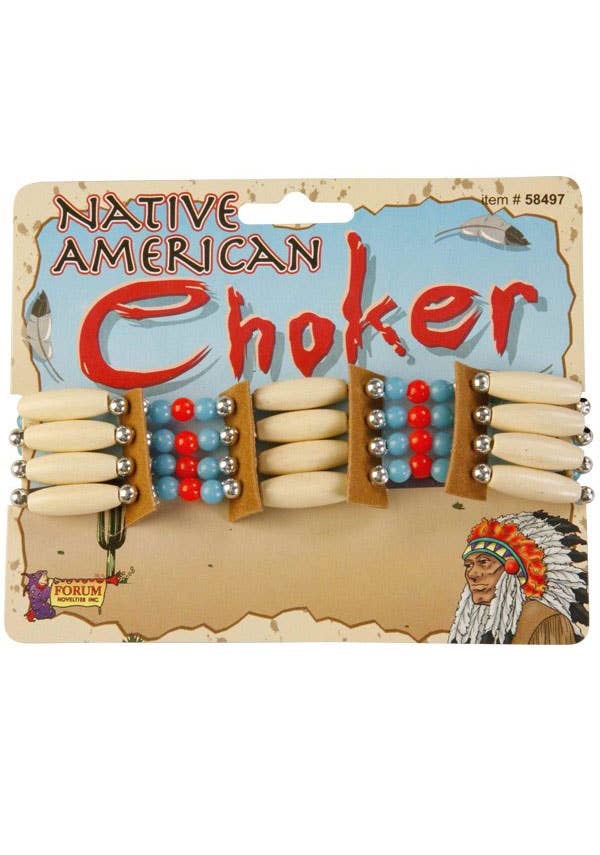 Beaded American Indian Necklace Costume Accessory - Main Image
