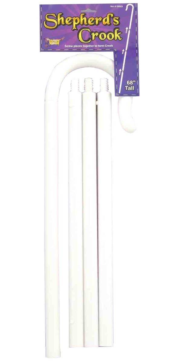 Long White Plastic Shepherd Crook Costume Accessory