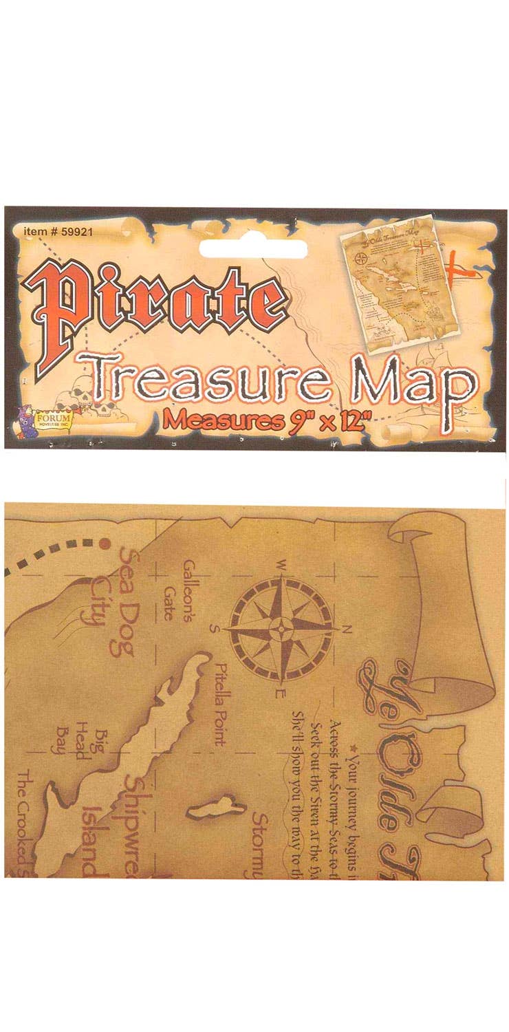 Image of Pirate Treasure Map Ancient Brown Paper Costume Accessory - Alternate Image