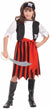 Girls Budget Red Stripe Pirate Book Week Fancy Dress Costume