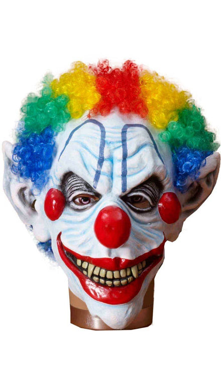 Image of Creepy Clown Evil Halloween Latex Mask With Wig