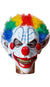Image of Creepy Clown Evil Halloween Latex Mask With Wig