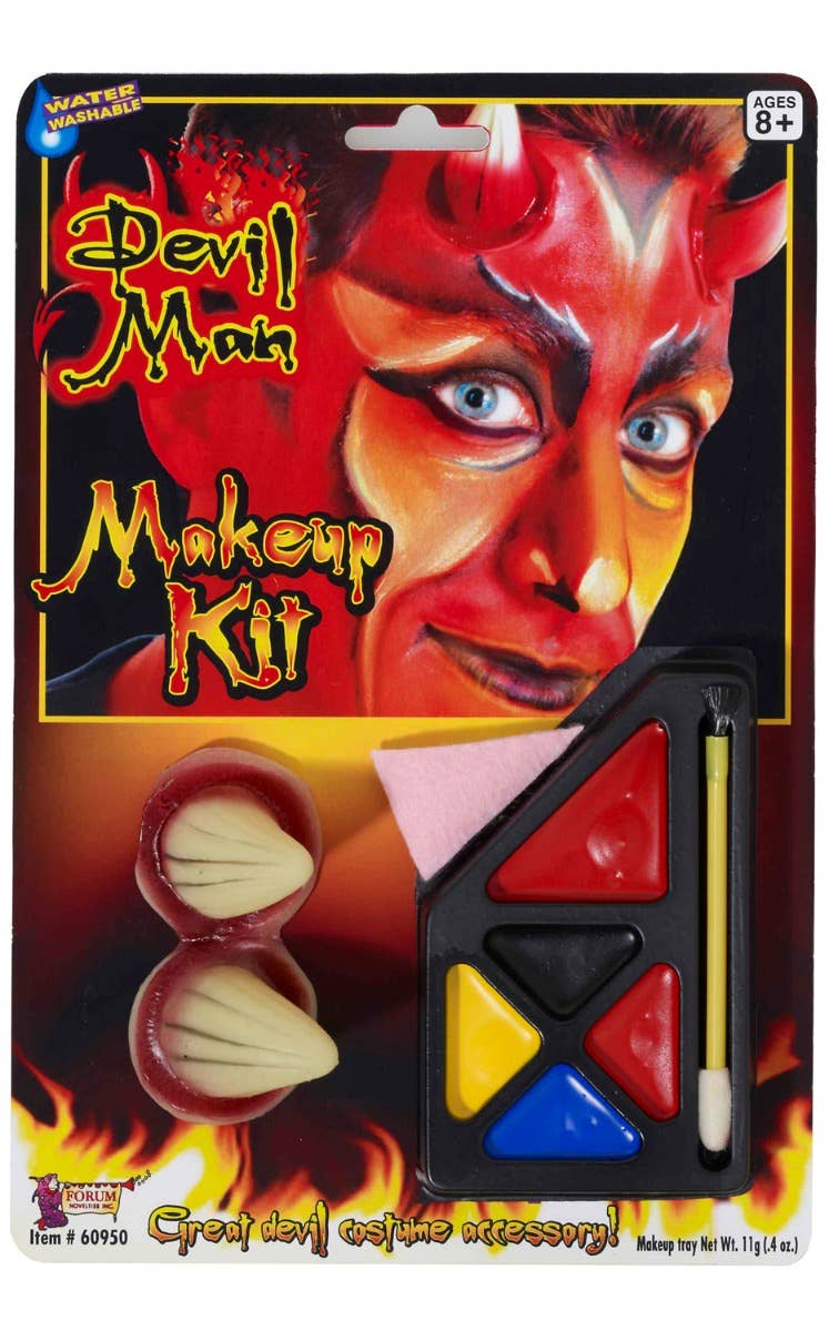 Image of Devil Man Halloween Makeup Kit with Horns