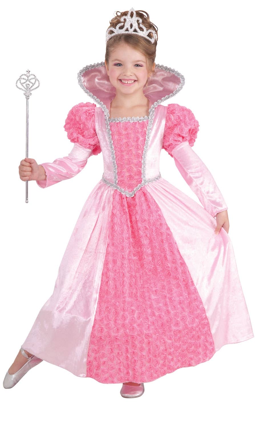 Princess Rose Girl's Pink Flower Queen Royal Ballgown Fairytale Costume Main Image