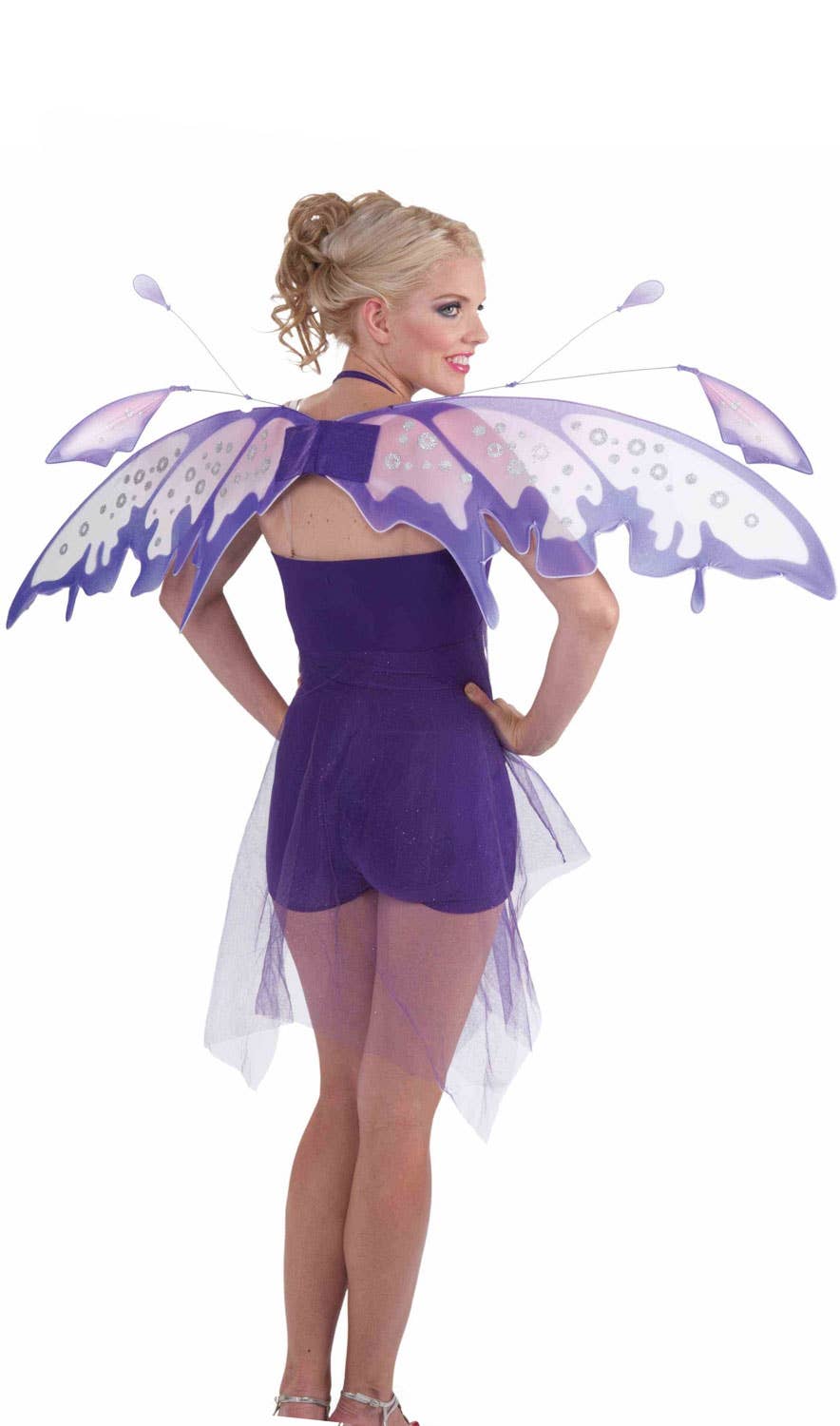 Large Purple Raindrop Fairy Fairytale Womens Butterfly Wings Costume Accessory Main Image