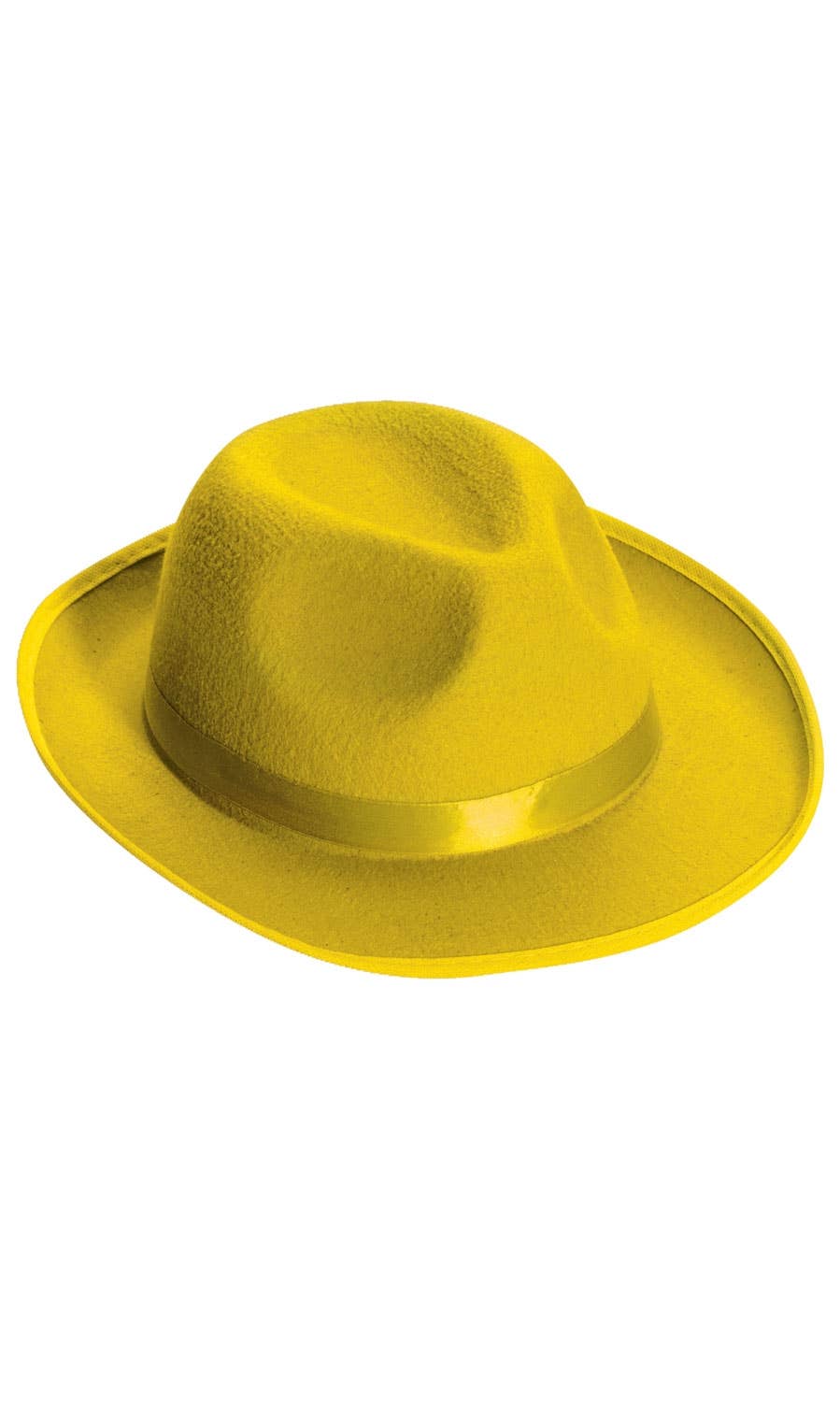 Bright Yellow Roaring 20's Costume Fedora Hat Accessory Main Image