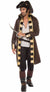 Swashbuckling Long Coat Mottled Brown And Gold Men's Pirate Fancy Dress Costume Main Image