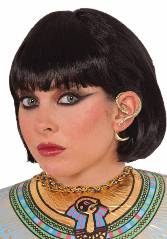 Gold Snake Earring Women's Cleopatra Costume Accessory