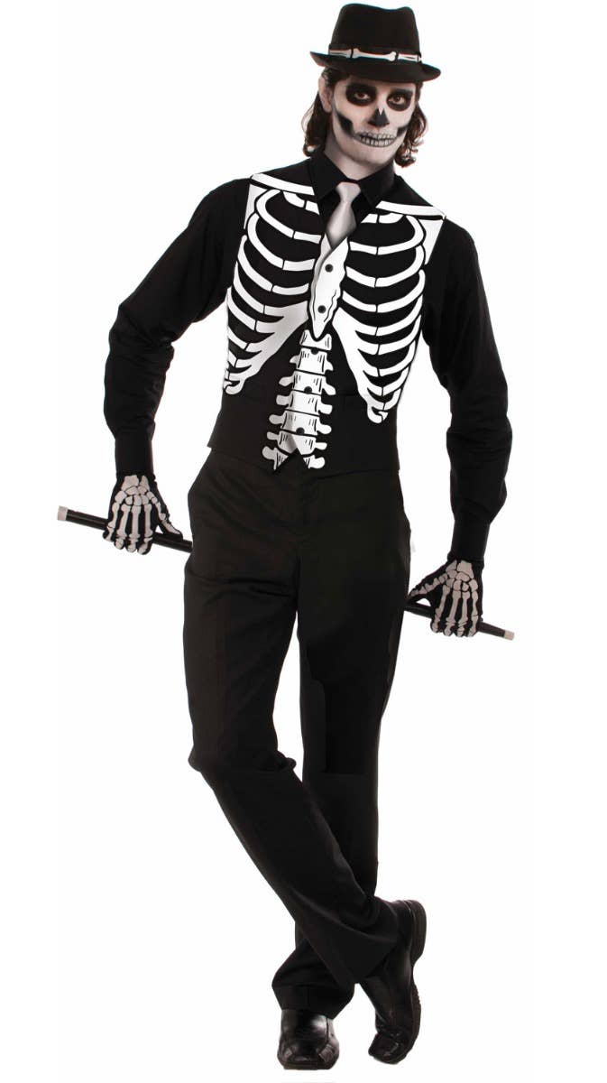 Image of Skeleton Rib Cage Mens Halloween Costume Vest