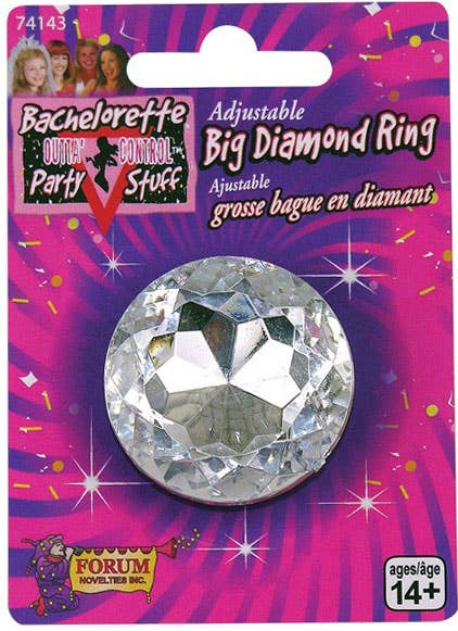 Bachelorette Novelty Giant Diamond Ring Accessory