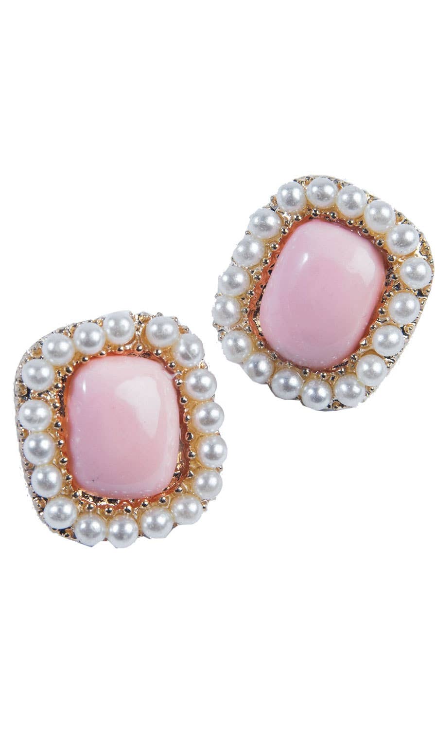 Vintage Pearl And Pink Earrings Costume Accessory Main Image