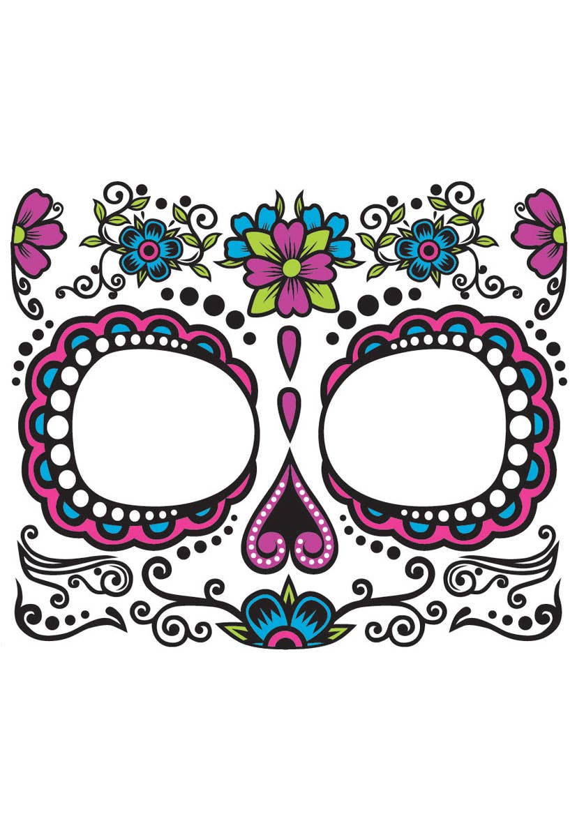 Pink Sugar Skull Day of The Dead Tattoo Makeup