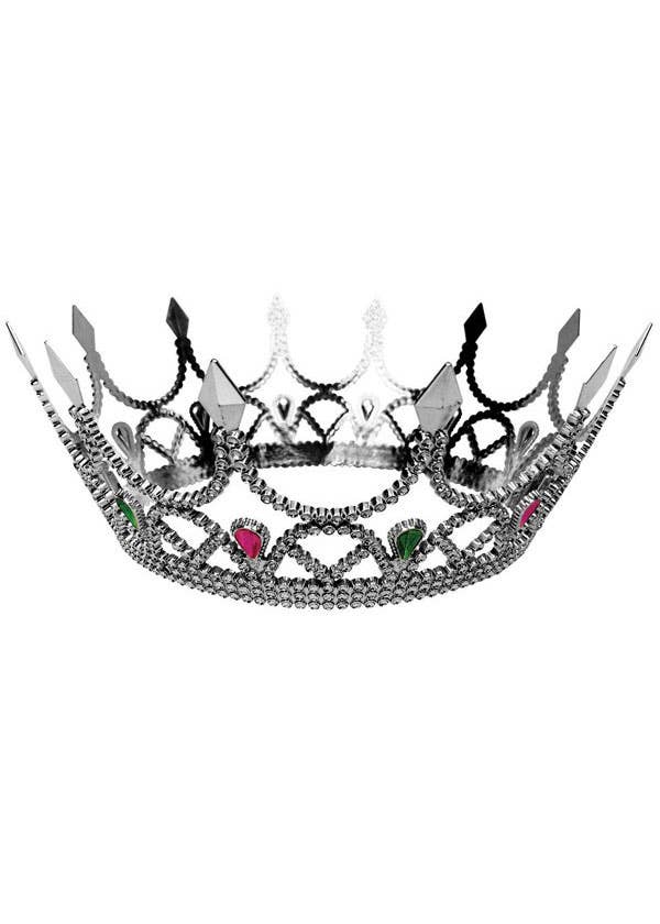 Silver Jewelled Medieval Costume Crown - Alternative Image