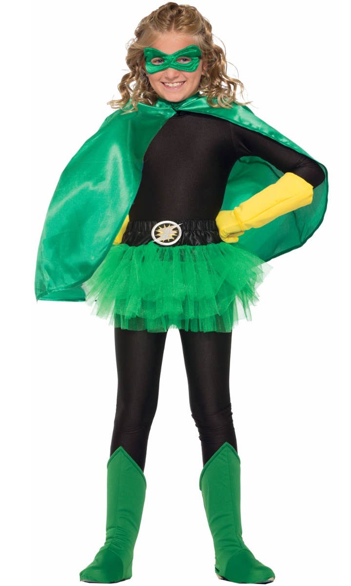 Kid's Green Cape Costume Accessory Main Image