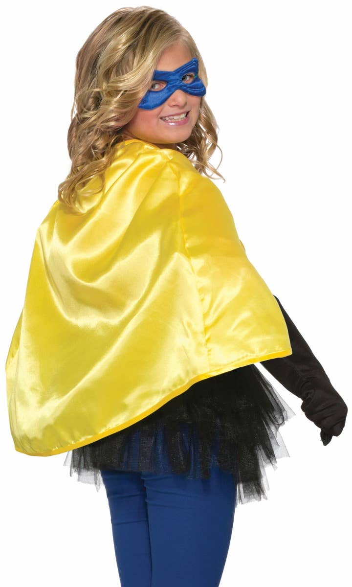 Kid's Yellow Cape Costume Accessory Close Up Image