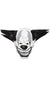 Image of Evil Black And White Bezerk Latex Clown Mask