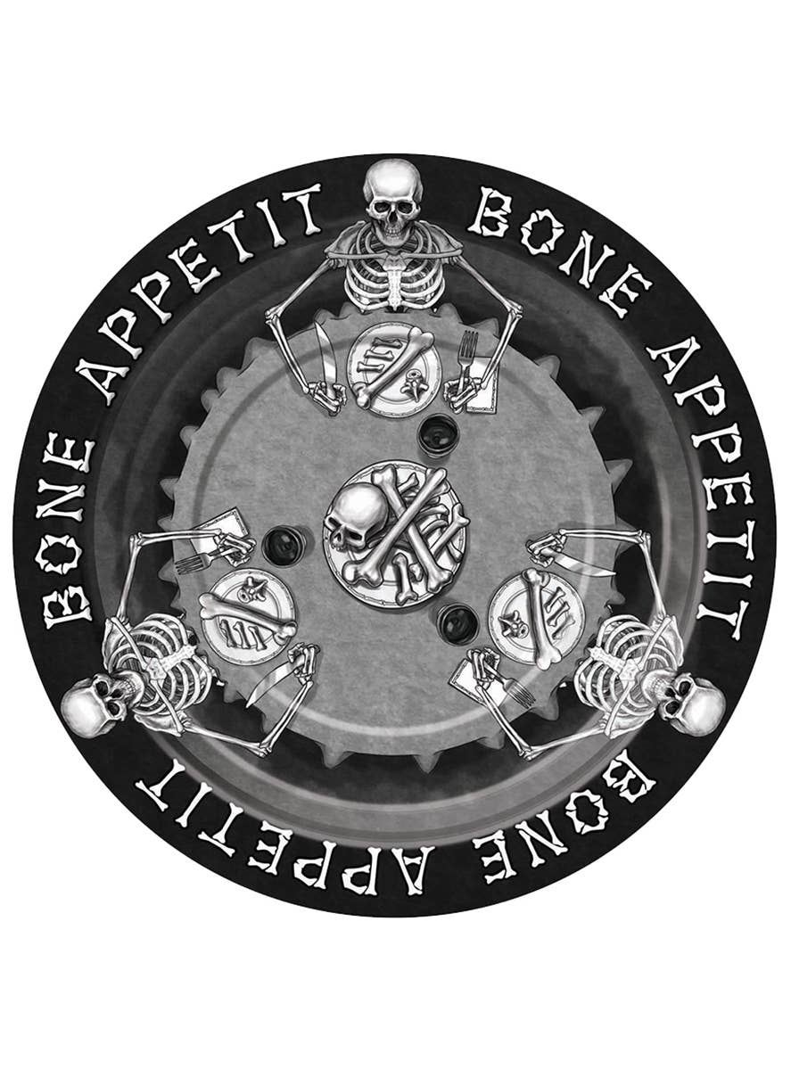 Large 23cm Bone Appetit Halloween Party Plates Set of 8 