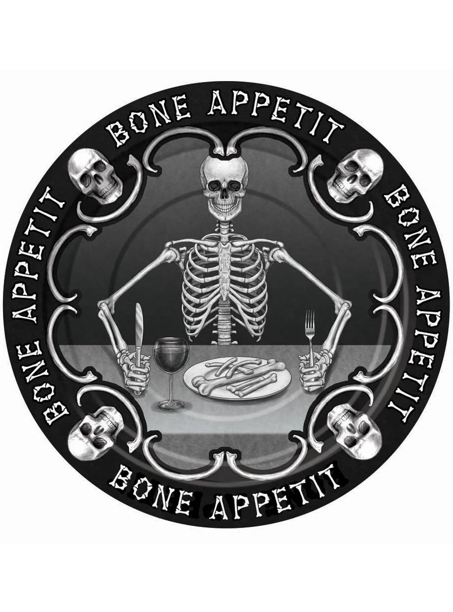 18cm Small Bone Appetit Halloween Party Plates Set of 8 