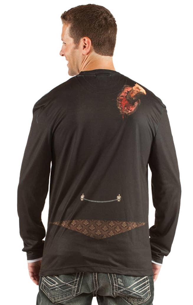 Men's Count Dracula Vampire Print Faux Real Costume Top Back