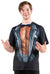 Sexy Male Stripper Tuxedo Print Faux Real Men's Costume Shirt 