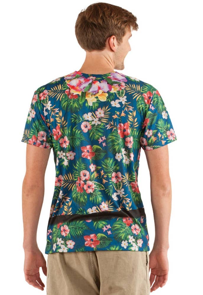 Men's Funny Tourist Printed Faux Real Costume Shirt Back Image