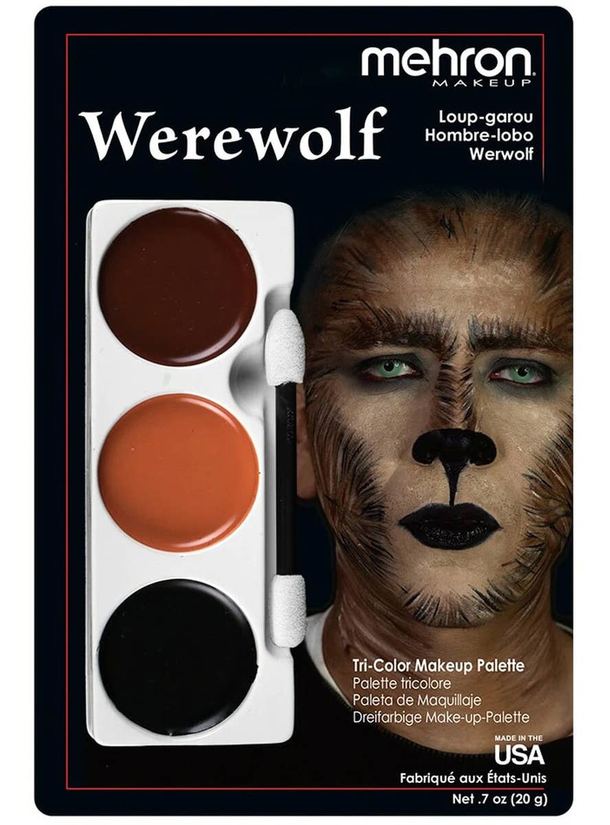 3 Colour Werewolf Halloween Face Paint Makeup Palette