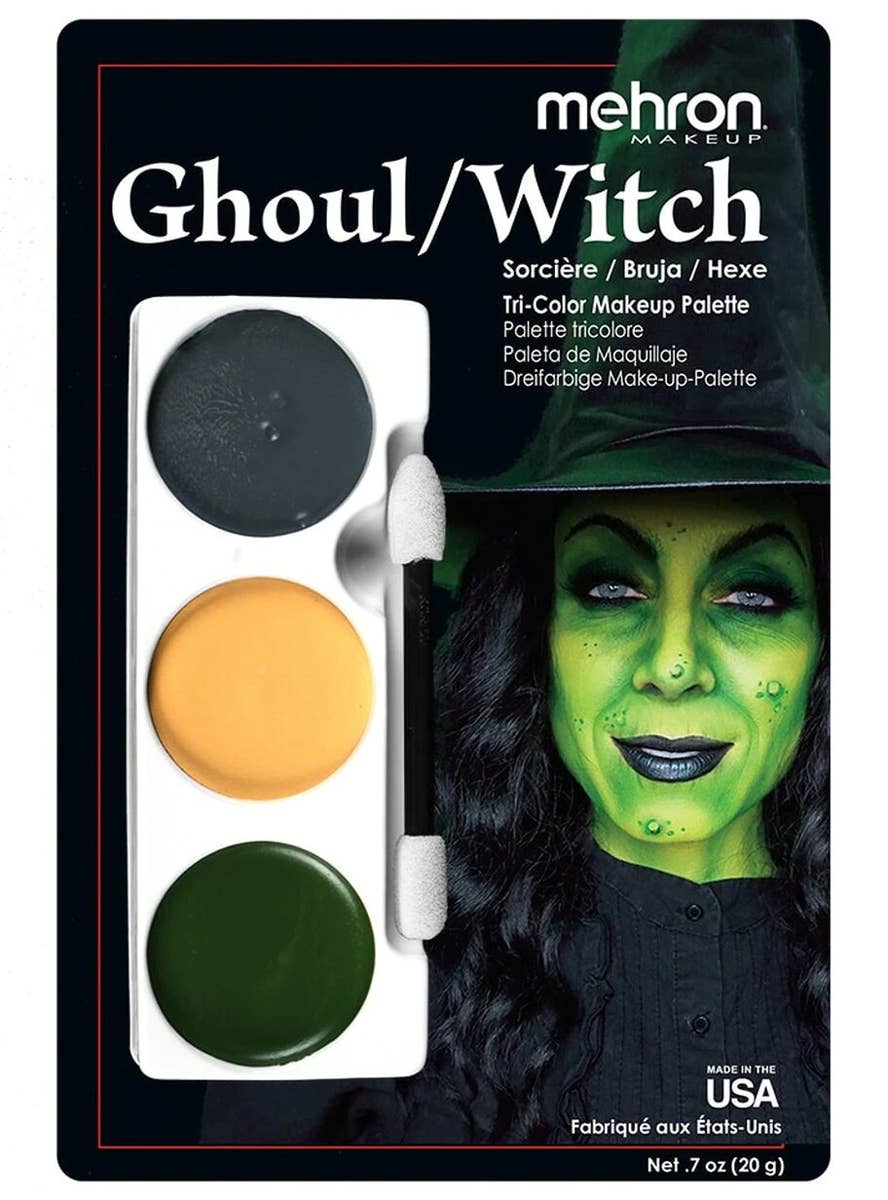 3 Colour Mehron Ghoul/Witch Face Paint Makeup Palette