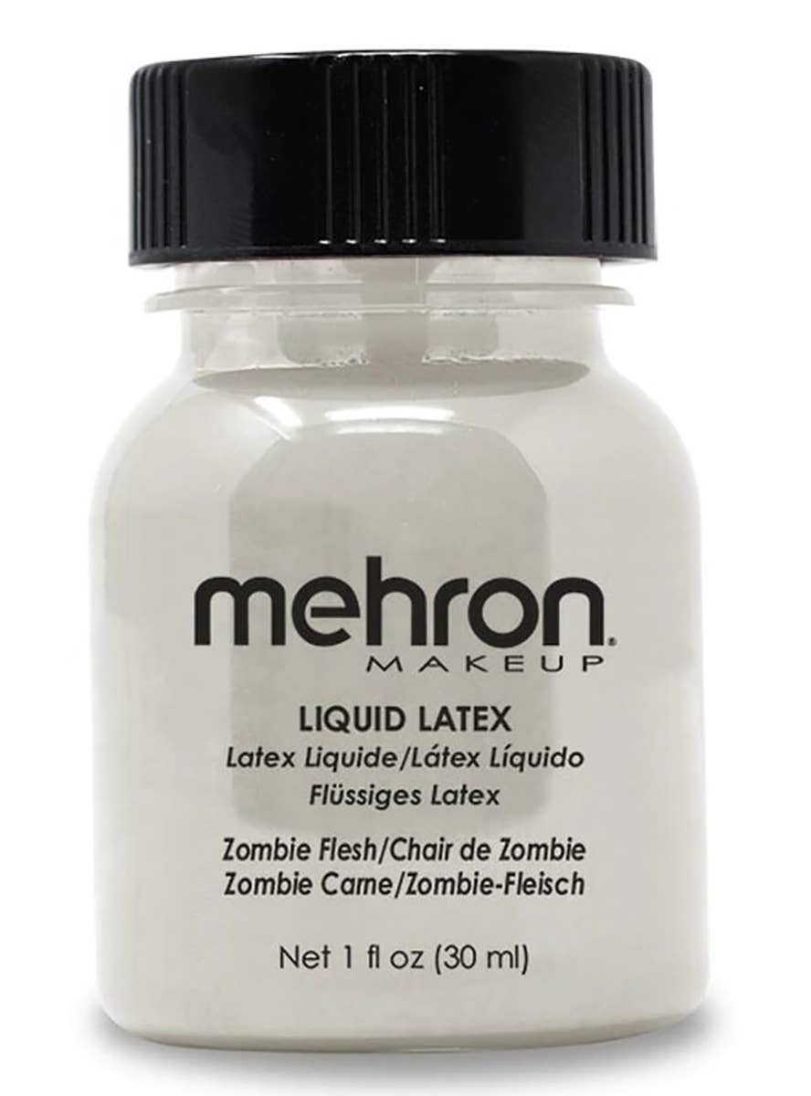 Zombie Grey Coloured 30ml Bottle of Liquid Latex by Mehron main image