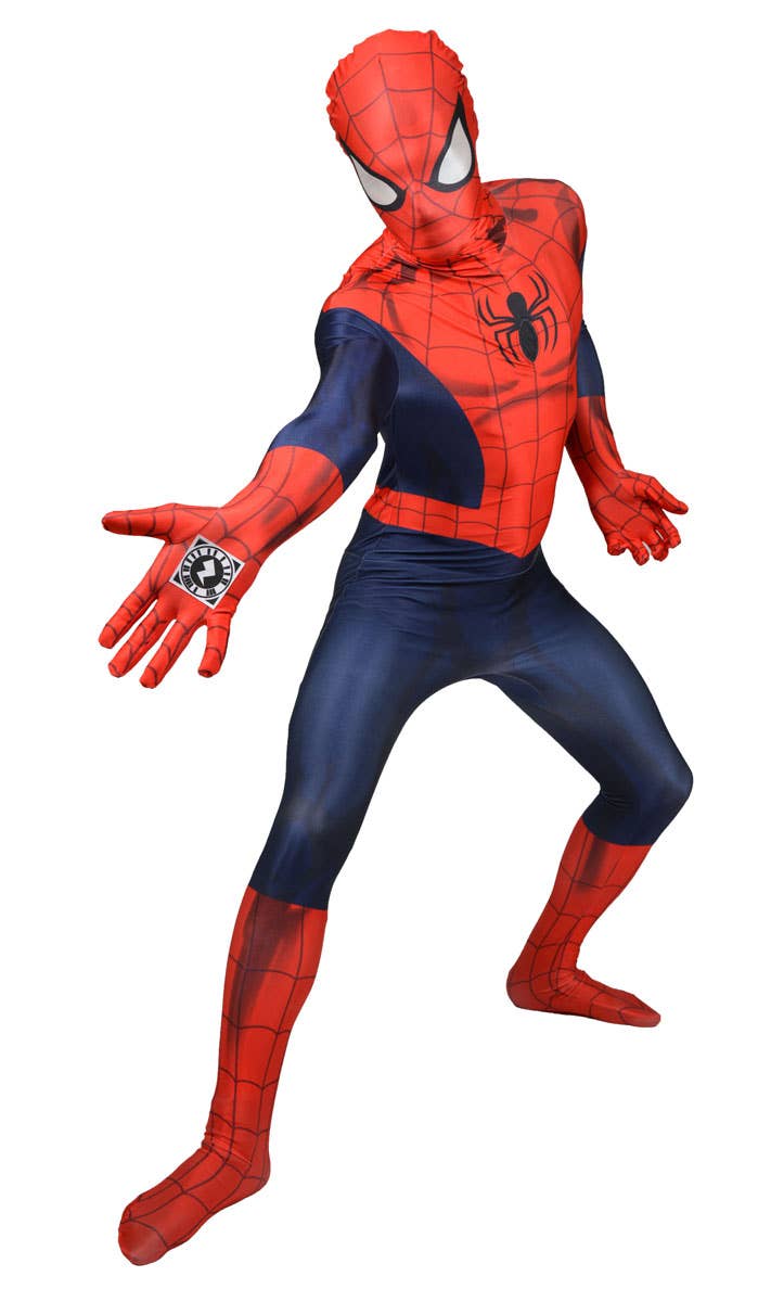 Digital Adult's Spiderman Skin Suit Fancy Dress Costume Front View