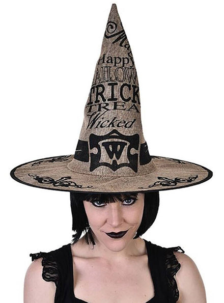 Retro Hessian Wicked Witch Halloween Costume Hat