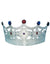 Silver Plastic Costume Crown with Attached Faux Jewels