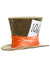Deluxe Green Velvet Mad Hatter Costume Hat with Orange Satin Hat Band and 10/6 Card 