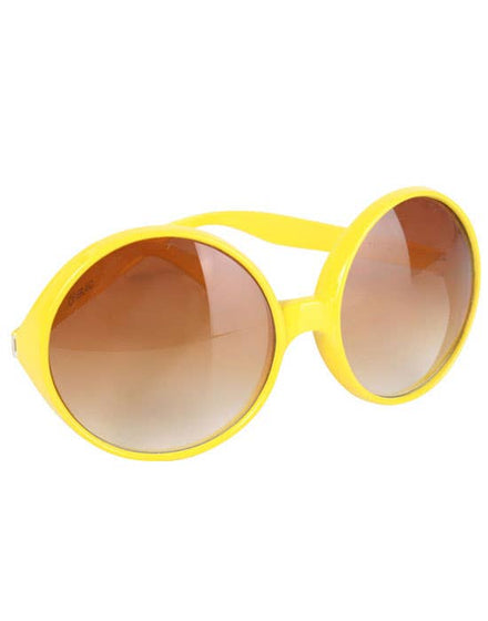 70 Disco Yellow Oversized Costume Glasses - Main Image