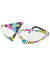 Colourful Angular 80's Costume Glasses with Black Dots 