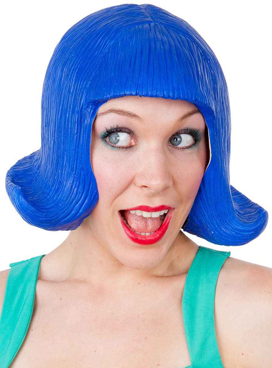 Novelty Blue Latex Costume Wig