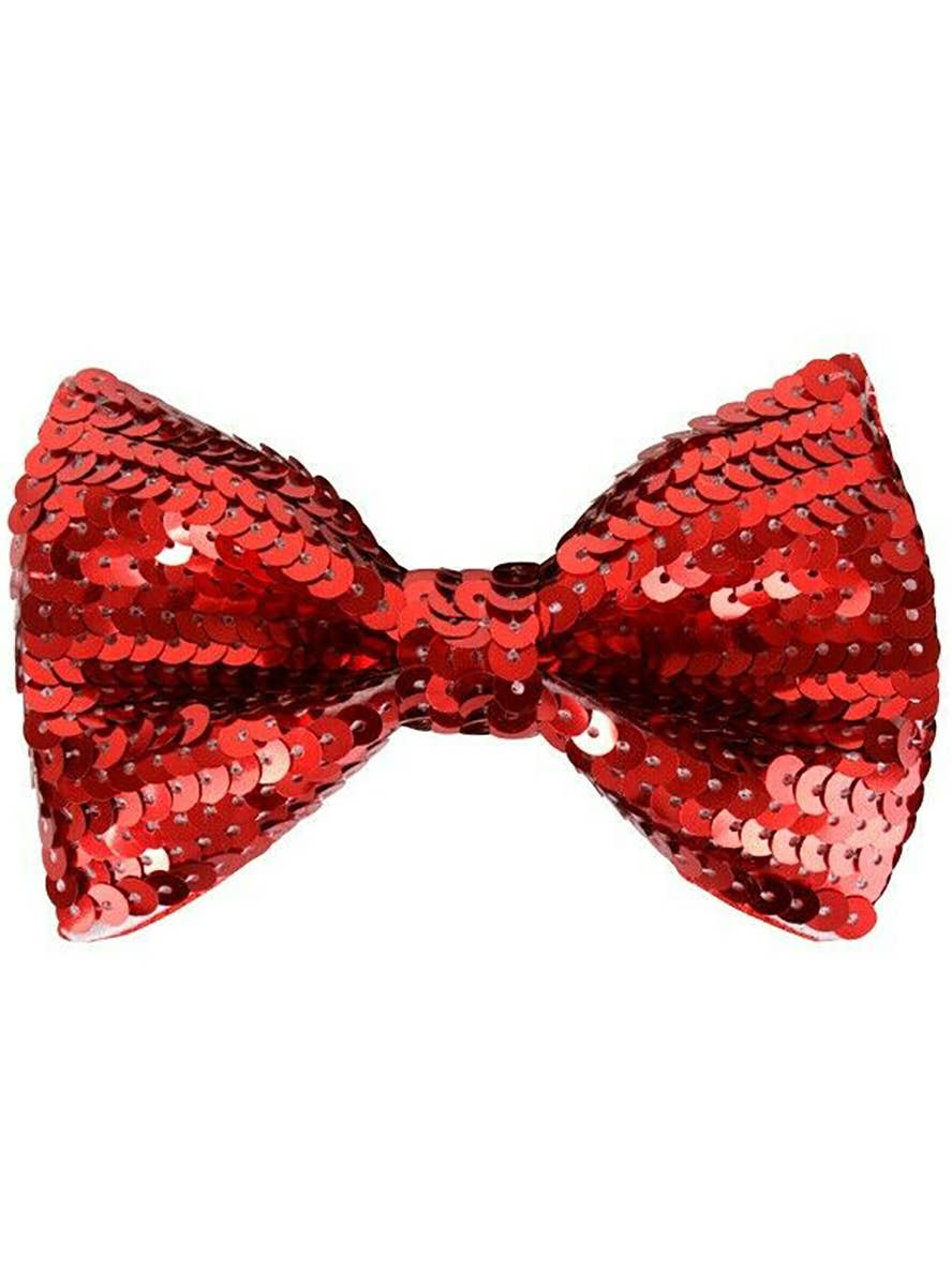 Red sequined adults costume bow tie