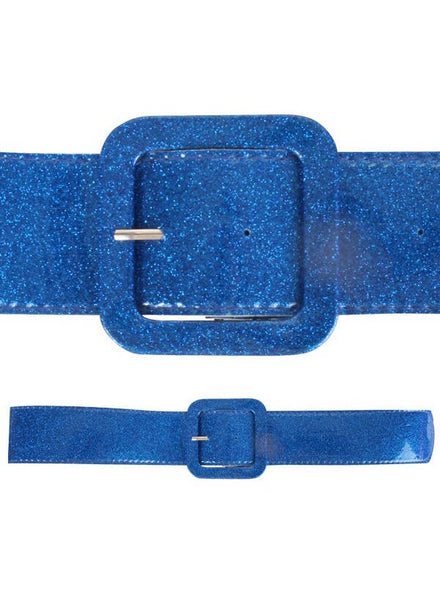 Royal Blue Glitter Adults 80s Costume Belt