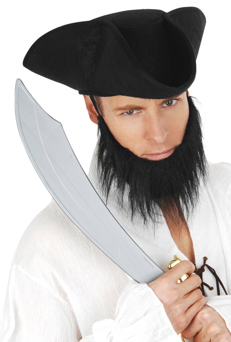 Padded Foam Black Tricorn Pirate Costume Hat