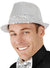 Silver Sequin Gangster Fedora Costume Hat
