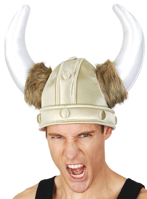 Plush Norse Viking Costume Helmet with Horns