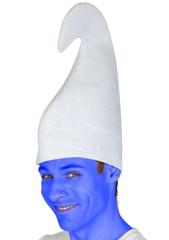 Plush Foam White Smurf Gnome Costume Hat for Adults
